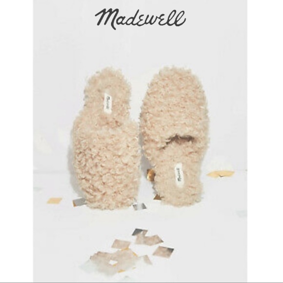 NWT Madewell Curly Sherling Faux Fur Slipper - Picture 7 of 7